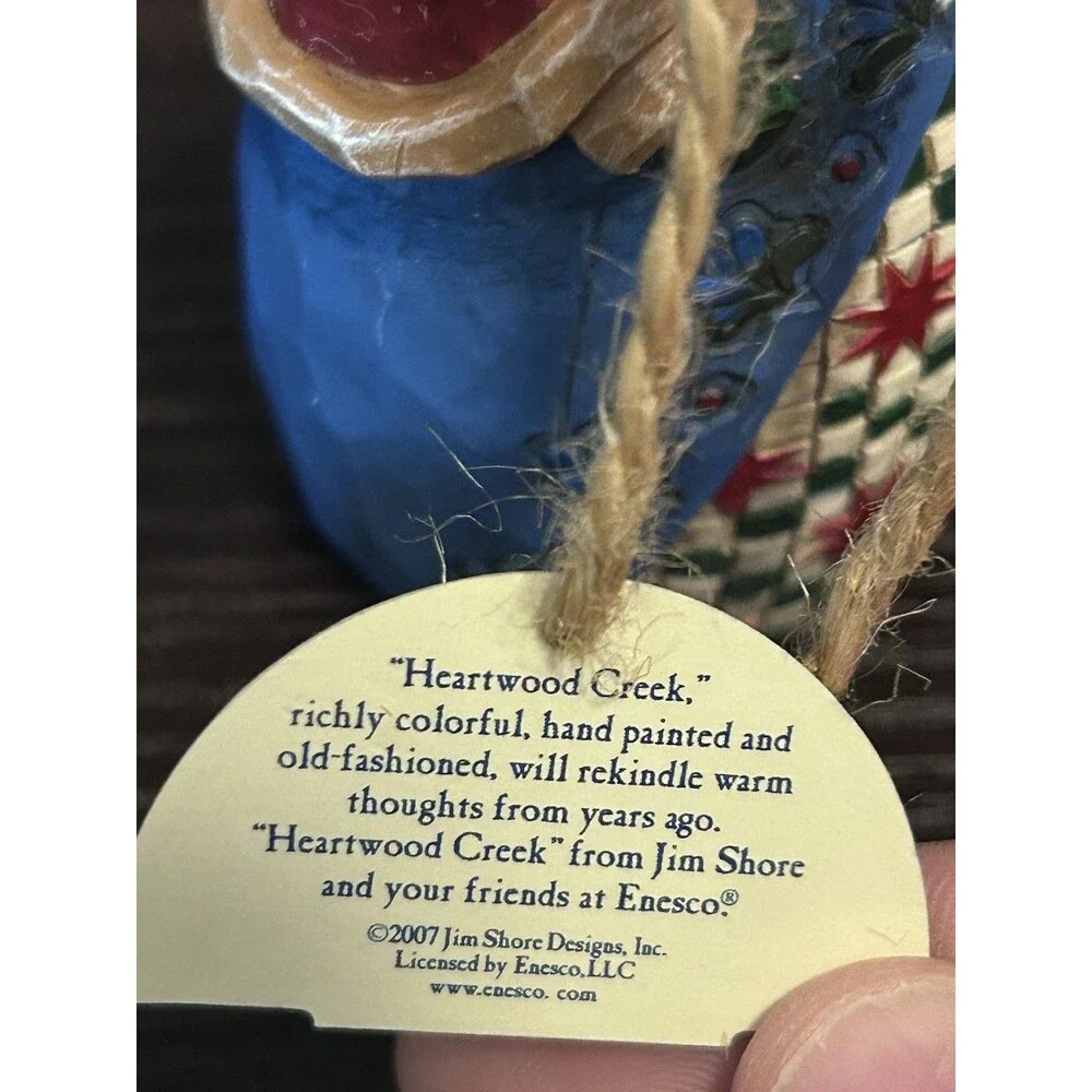 Jim Shore Heartwood Creek Mini Santa Ornament 2002 C107461 Enesco Christmas